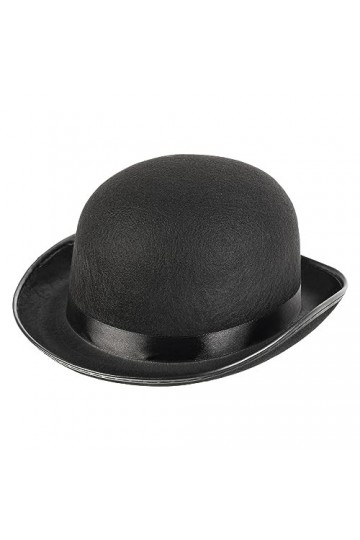 Schramm® Melon Bowler Chapeau rond melon noir pour adulte Chapeau cylindrique Melon Chapeau de bowler Chapeau en feutre de la