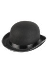 Schramm® Melon Bowler Chapeau rond melon noir pour adulte Chapeau cylindrique Melon Chapeau de bowler Chapeau en feutre de la