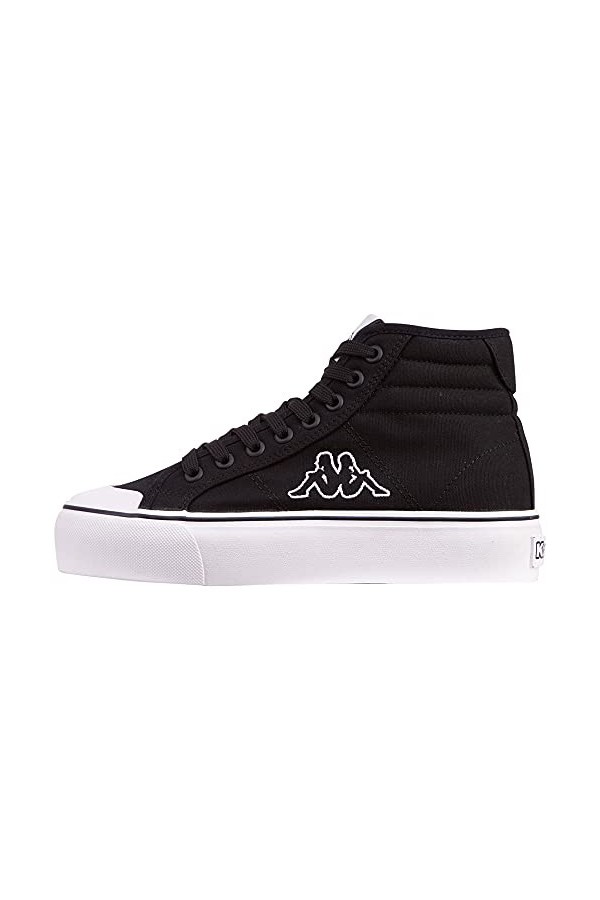 Kappa Femme Boron Mid PF Basket, Blanc Argent, 40 EU