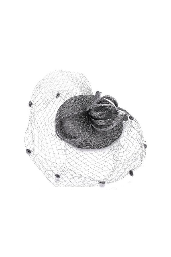 Chapeau de Mariage Bibis Femme Coiffure Bride Fascinator Épingle à Cheveux Nuptiale élégantes Voilette en Maille pour Cocktai
