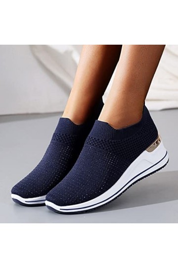 Baskets Mode Femmes Baskets Confort Femmes Chaussures décontractées Femmes Gris Couleur Chaussures de Marche Dame Chaussures 
