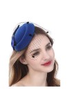 QUUPY Chapeau bibi vintage pour femme avec nœud papillon et clip latéral Rouge, QUK11342B-RED Taille unique