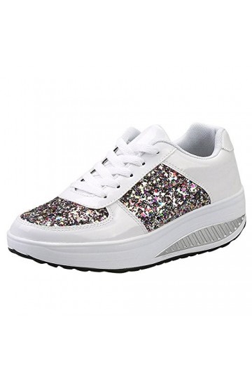 Chaussures Décontractées Pour Femmes Appartements Confortables Chaussures de sport Paillettes Wedges Shake Chaussures pour fe
