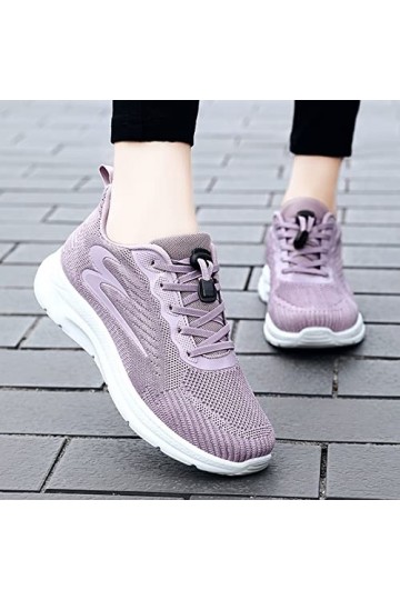 Hasagimol Mode été et Automne Femmes Baskets Chaussures Mouche tissé Maille Respirant Confortable léger décontracté Bande éla