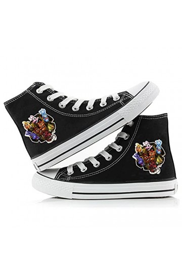 Five Nights Game Chaussures en toile FNAF Cosplay Baskets Horreur Game Unisexe Baskets Graffiti Casual Chaussures montantes