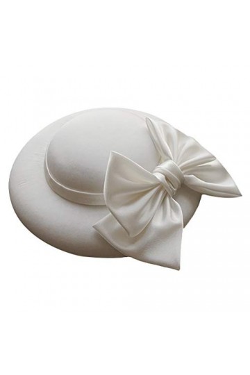 ABOOFAN Chapeau melon Derby pour femme - Chapeau bob pour Halloween, fête, mariage - Blanc