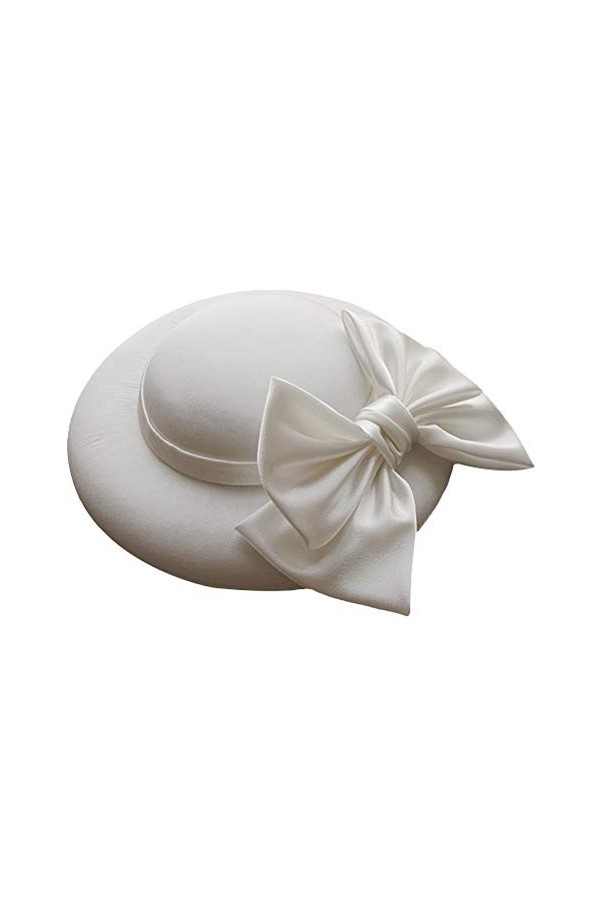 ABOOFAN Chapeau melon Derby pour femme - Chapeau bob pour Halloween, fête, mariage - Blanc