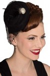 Dancing Days Chapeau de Vintage Retro 1940 1950 Fascinator All A Dream - Noir