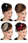 Dancing Days Chapeau de Vintage Retro 1940 1950 Fascinator All A Dream - Noir