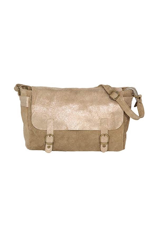 LucieElle Sac CUIR Daim Femme Bandoulière Pailletés Irisé | Sac Daim Femme Bandoulière | Besace Cuir Daim Femme | Sac Cuir Fe