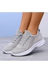 Prevently Baskets Mode Femme Baskets Confort Femme Chaussures Casual Femme Chaussures Femme Gris Chaussures de Randonnée Lady