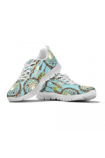 SEANATIVE Femmes Chaussures de course en maille respirante Sport Sneaker Casual Dames Chaussures de jogging - Bleu - Léopard 