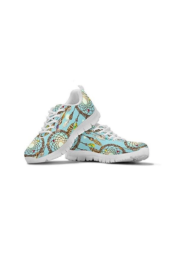 SEANATIVE Femmes Chaussures de course en maille respirante Sport Sneaker Casual Dames Chaussures de jogging - Bleu - Léopard 