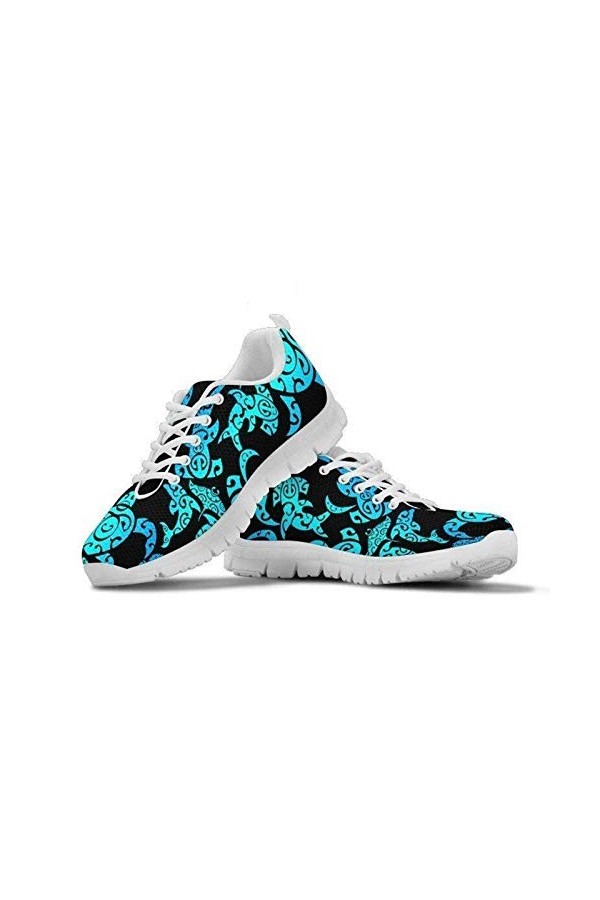 SEANATIVE Femmes Chaussures de course en maille respirante Sport Sneaker Casual Dames Chaussures de jogging - Bleu - Léopard 