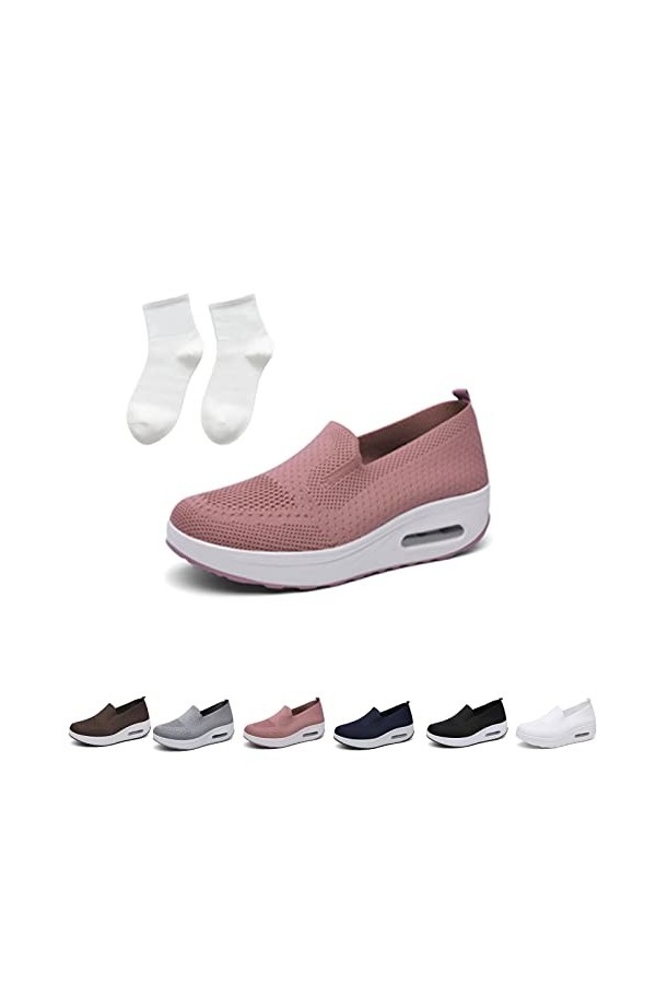 Fujimint Baodwshop - Baskets orthopédiques pour femme - En maille extensible - Confortables et décontractées, Noir , 4.5/5 UK