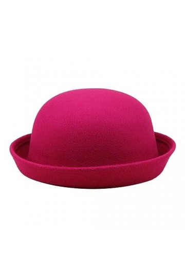 Cozylkx Chapeaux De Derby Ronds pour Enfants, Filles Et Garçons, Chapeau Seau Panama à Bord Retroussé, Feutre De Laine, Chape