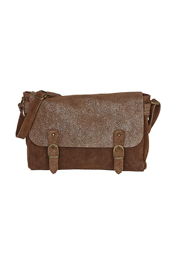 LucieElle Sac CUIR Daim Femme Bandoulière Pailletés Irisé | Sac Daim Femme Bandoulière | Besace Cuir Daim Femme | Sac Cuir Fe