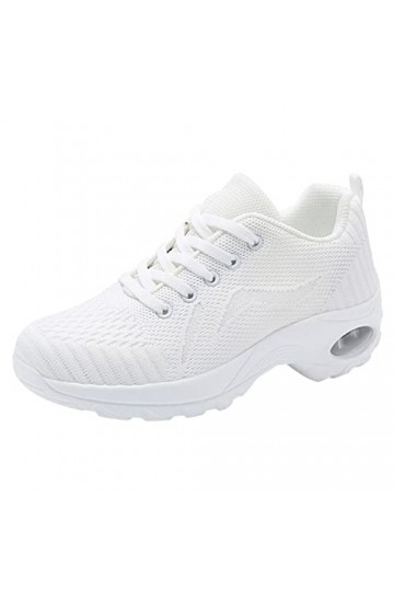 Baskets Femme lacets semelle souple Chaussures de Course confortables en plein air chaussures en maille Runing mode sport cha