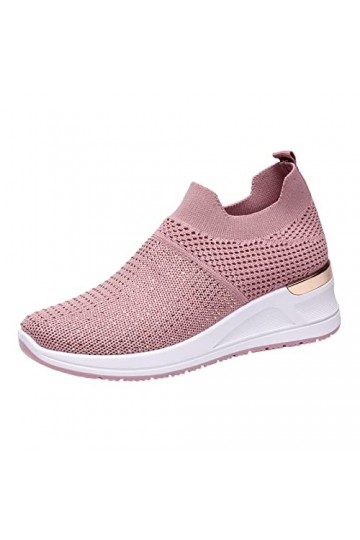 Chausson Femme Confortable Baskets Mode Femmes Baskets Confort Femmes Chaussures décontractées Femmes Gris Couleur Chaussures