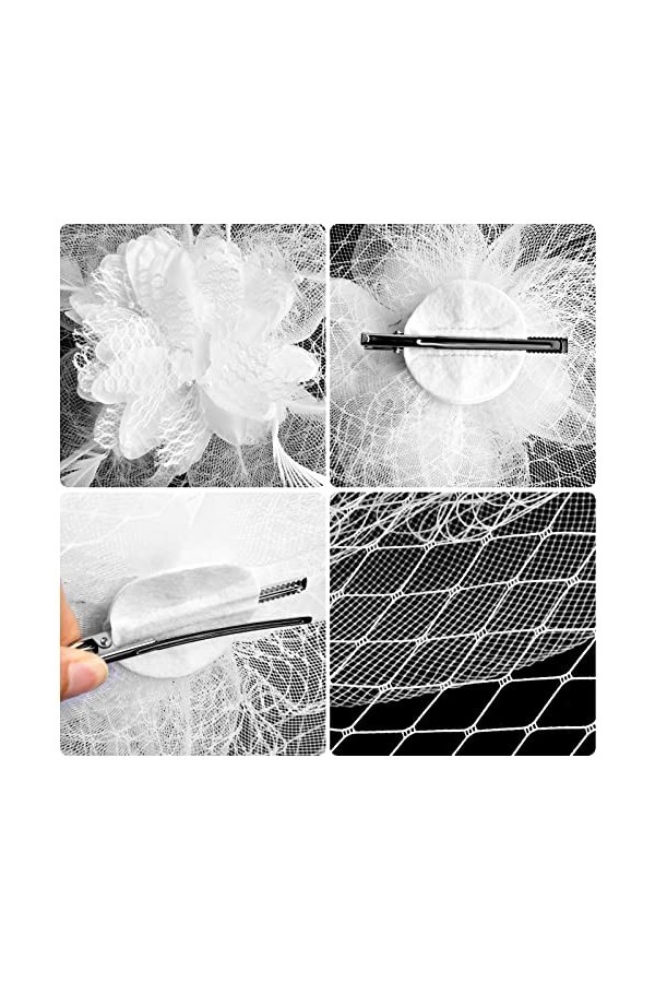 Kioiner Chapeau Mariage Femme, Chapeaux Cérémonie, Chapeau Bibi Mariage pour Femmes Blanc 