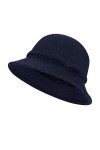 Femme Chapeau Melon Hiver Rétro Chapeau Cloche Fedora en Laine Feutre Chapeau dhiver avec Nœud Papillons Elégante Chapeau Ma