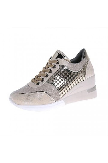 ALCRISP Chaussures de Sport Semelle compensée Femme décontractées et Confortable Grande Taille Pas Cher Printemps Automne Cas