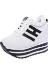 wealsex Basket Mode Toile Plateforme Compensée Femme Sneakers Chaussure Décontracté Bateau Semelle Epaisse Blanche,étiquette