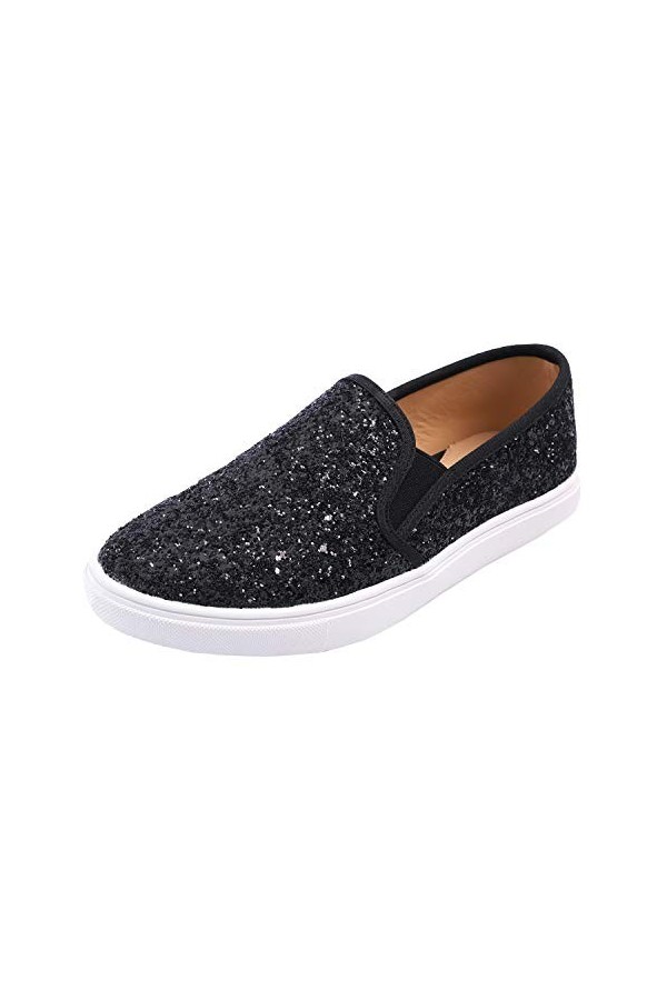 Feversole Womens Fashion Slip-on Sneaker, Glisser sur La Baskets Mode pour Femmes