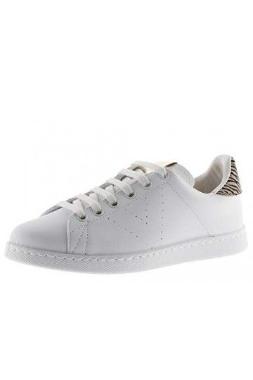 Victoria 1125260-WOMEN Basket Basse Tenis Effet Cuir avec Talon IMPRIMÉ ZÈBRE Plateau Femme Beige 37