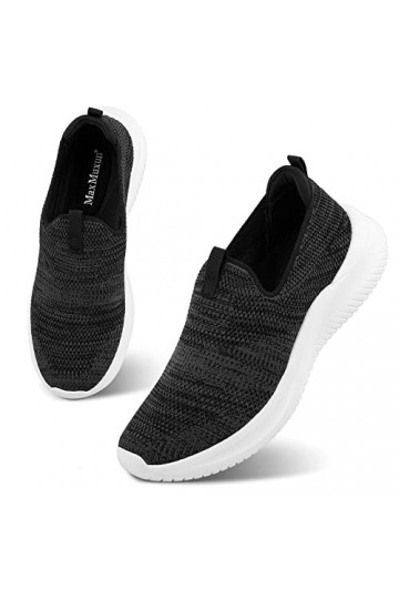 MaxMuxun Baskets Femme Respirantes sans Lacets Chaussures de Running Confortable Léger Marche Sport Travail Sneakers-EU 39-Gr
