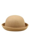 Élégant chapeau solide pour adulte avec bord enroulable, melon panama, chapeau de pêcheur, homme et femme, laine classique, c