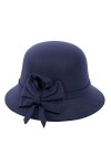 Chapeau cloche des années 1920 pour femme avec nœud en faux feutre vintage chapeau déglise élégant floppy écrasable chapeau 