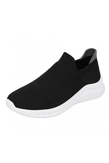 Baskets tendance décontractées pour femme - Légères et respirantes - À lacets - Baskets tricotées pour femme, multicolore, 37