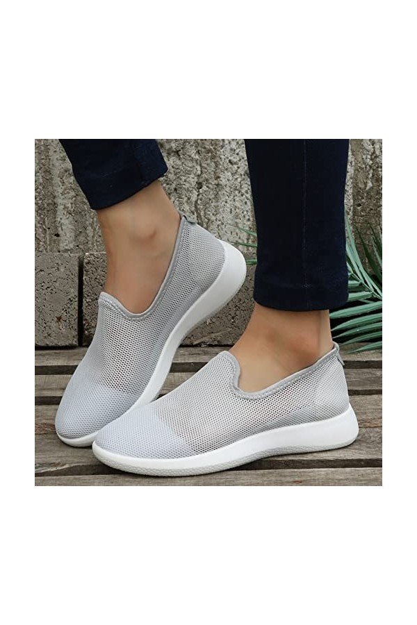 Baskets décontractées Plates légères et Respirantes en Maille de Couleur Unie pour Dames Baskets Mode Femme en Liquidation
