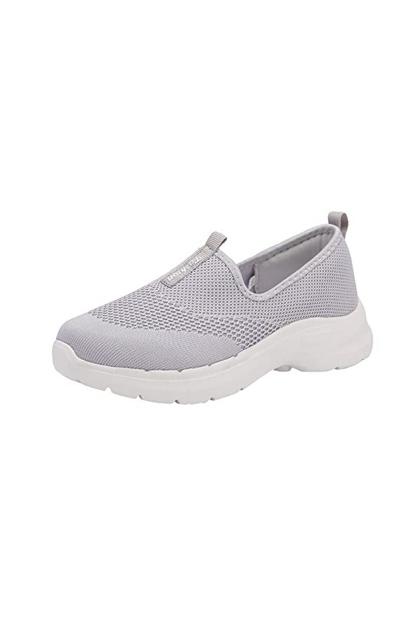 Chaussures Cuir Noir Baskets Mode Femmes Baskets Confort Femmes Chaussures décontractées Femmes Gris Couleur Chaussures de Ma