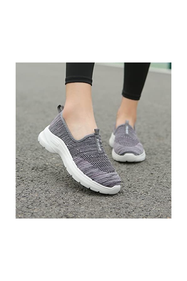 Chaussures Cuir Noir Baskets Mode Femmes Baskets Confort Femmes Chaussures décontractées Femmes Gris Couleur Chaussures de Ma