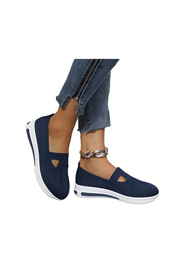 Chaussures Orthopédiques for Femmes Sneaker Classique À Enfiler Été Respirant Tricot Maille Chaussures De Marche Léger Confor