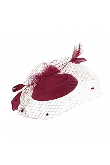 Chapeau bibi pour femme - Accessoire de coiffure pour mariage, chapeau - Clip voile - Bandeau pour fête de thé - Chapeau pour