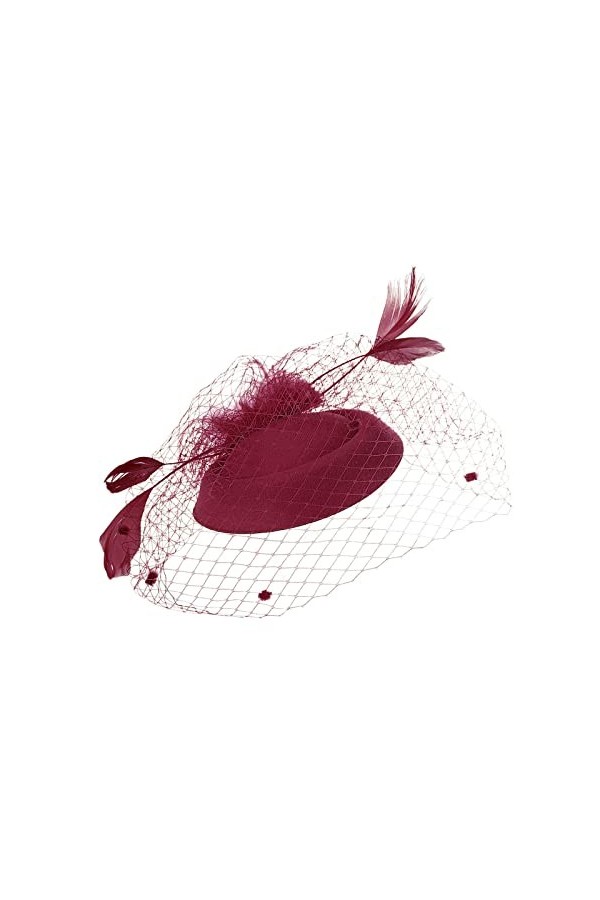 Chapeau bibi pour femme - Accessoire de coiffure pour mariage, chapeau - Clip voile - Bandeau pour fête de thé - Chapeau pour