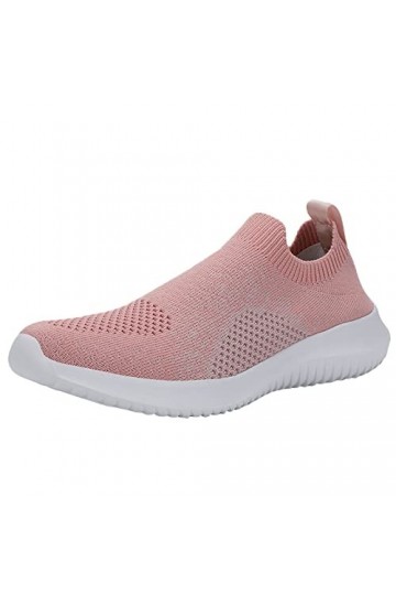 Baskets scintillantes en maille respirante - Chaussures plates de sport légères et décontractées - Chaussures tendance pour f