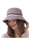 Adigaber Chapeau Melon Femme 100% Laine Fedora Derby Chapeau Bowler Seau Élégant Chapeau Automne et Hiver