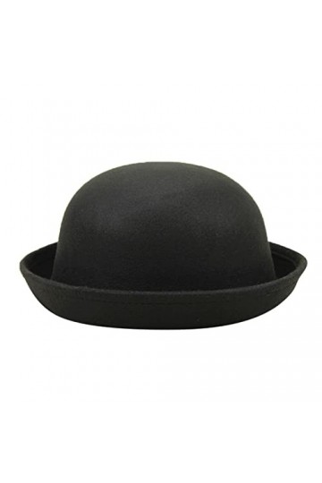 Élégant chapeau solide pour adultes - Chapeau melon panama - Chapeau cloche classique en laine - Chapeau dété pliable - Anti