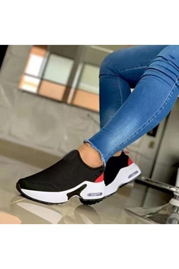 Ecoodisk Femmes Baskets de Mode Plate-Forme de Couleur Solide Plates Chaussures Dames Chaussures décontractées Coin Respirant