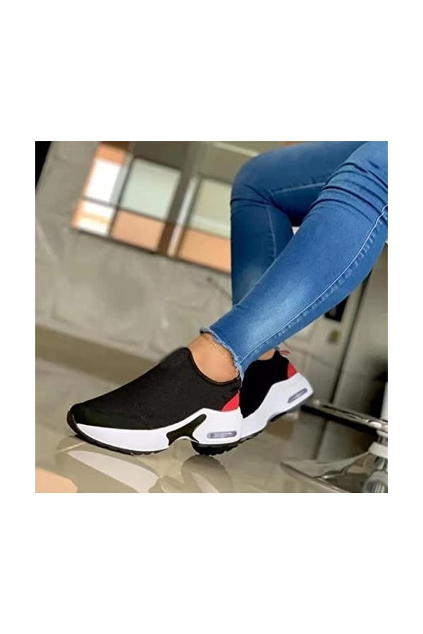 Ecoodisk Femmes Baskets de Mode Plate-Forme de Couleur Solide Plates Chaussures Dames Chaussures décontractées Coin Respirant