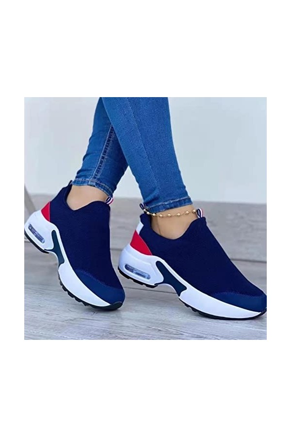 Ecoodisk Femmes Baskets de Mode Plate-Forme de Couleur Solide Plates Chaussures Dames Chaussures décontractées Coin Respirant