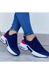 Ecoodisk Femmes Baskets de Mode Plate-Forme de Couleur Solide Plates Chaussures Dames Chaussures décontractées Coin Respirant