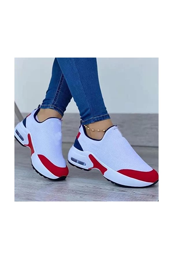 Ecoodisk Femmes Baskets de Mode Plate-Forme de Couleur Solide Plates Chaussures Dames Chaussures décontractées Coin Respirant