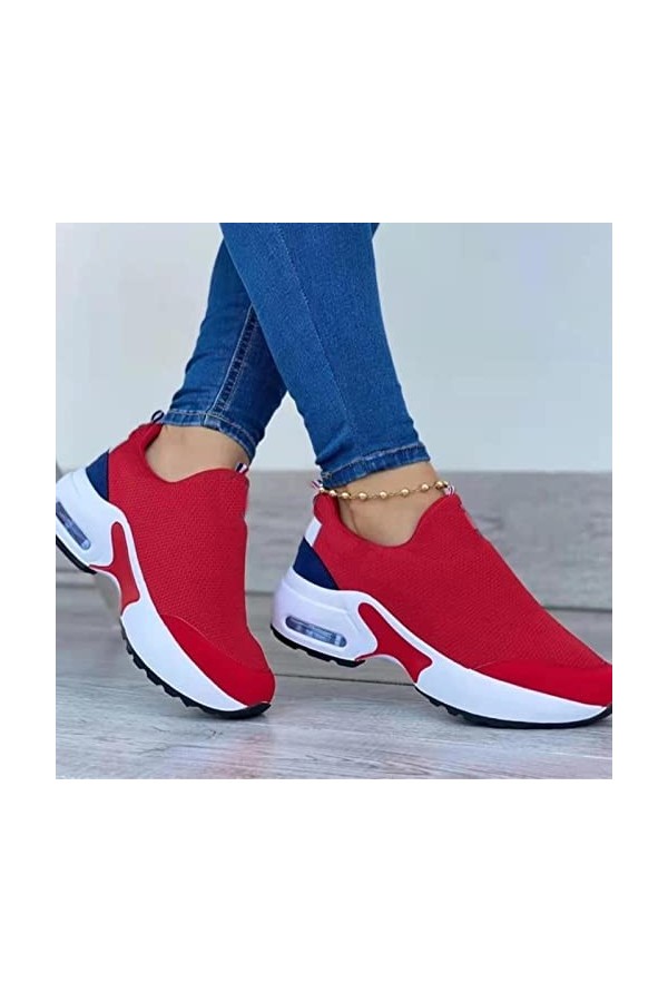 Ecoodisk Femmes Baskets de Mode Plate-Forme de Couleur Solide Plates Chaussures Dames Chaussures décontractées Coin Respirant