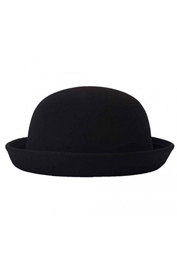 Chapeau Melon Adulte Casquette en Feutre Polaire avec Bord Retroussé Hiver Chapeau Seau Thermique pour Hommes Femmes