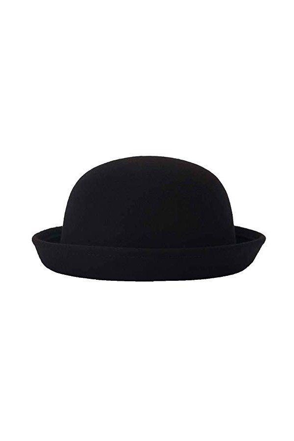 Chapeau Melon Adulte Casquette en Feutre Polaire avec Bord Retroussé Hiver Chapeau Seau Thermique pour Hommes Femmes